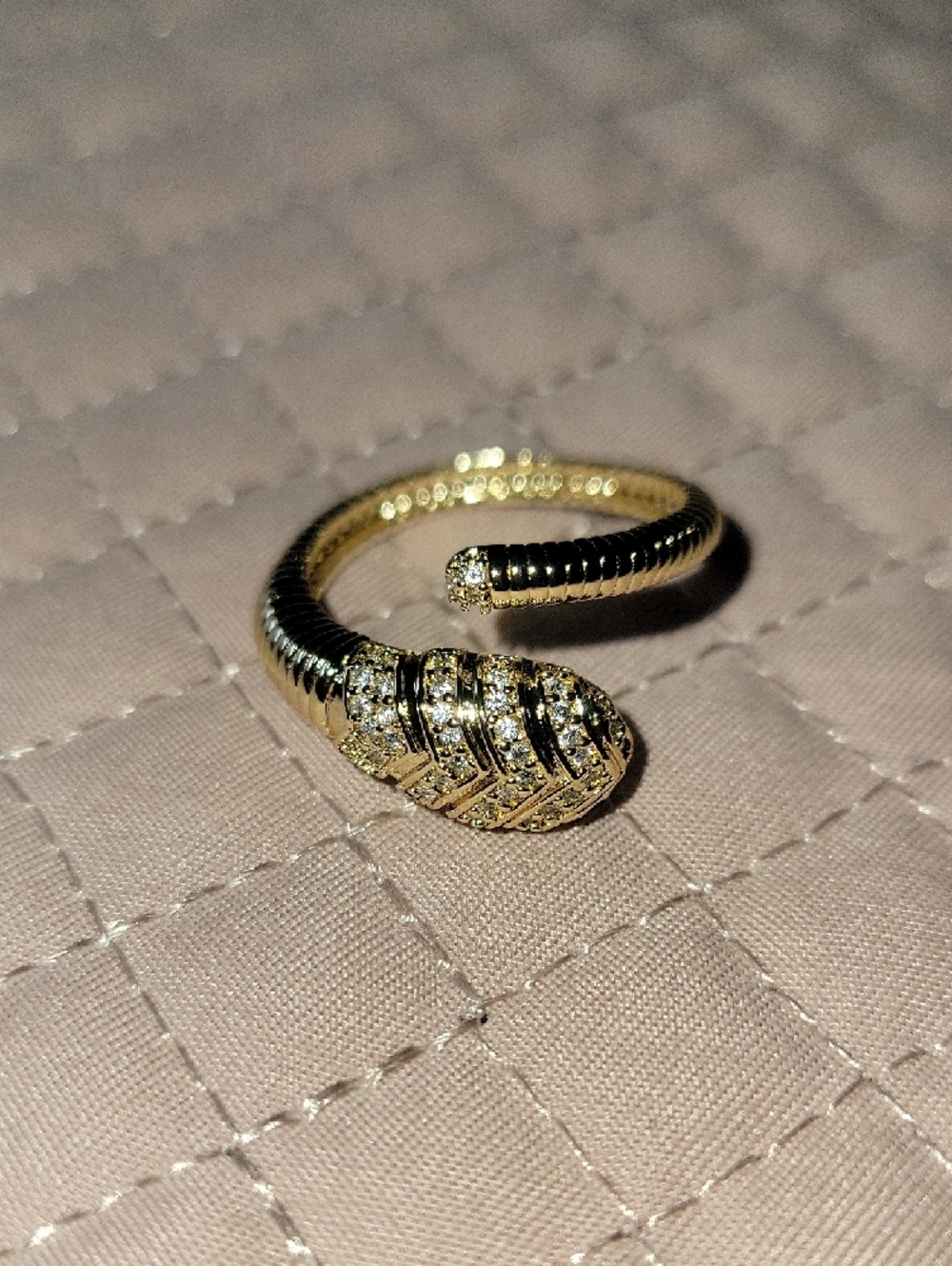 Pretty Bird Gold Plated Adjustable Snake Wrap Ring